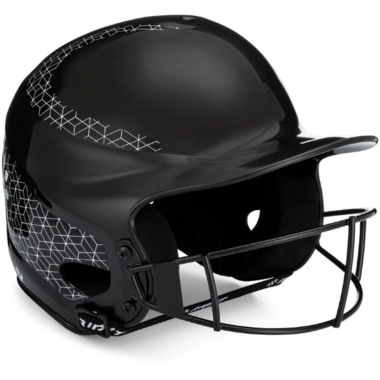 RIP-IT Vision Classic Pinstripe Softball Batting Helmet 2.0 for Women | M/L Black/Black