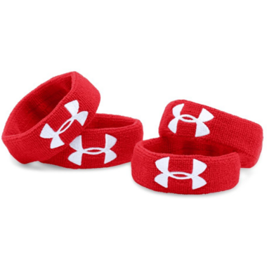 Under Armour 1-Inch Performance Wristband (4 pack) Color Red