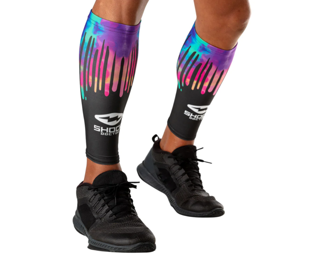 Shock Doctor Showtime Comp Calf Sleeve L Black Tie Dye Drip