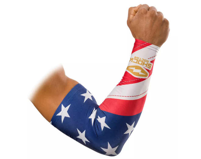Shock Doctor Showtime Comp Arm Sleeve L Stars&Stripes/Gold