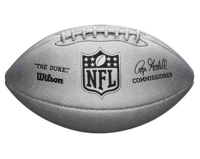 Wilson WTF1827XB Duke Metallic Edition Official Size American Football Ball Silver