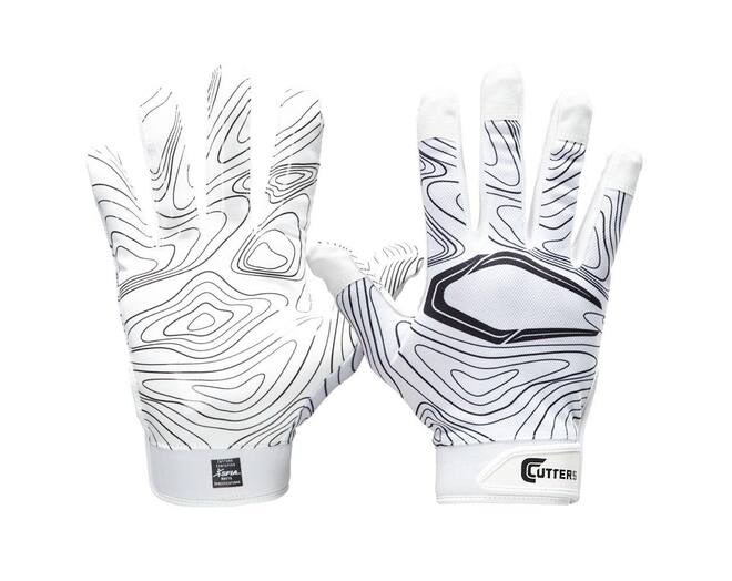 Cutters S150 Game Day Receiver Topo Adult L/XL White