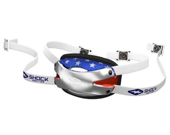 Shock Doctor Ultra Pro Showtime Chin Strap Youth Chrome Flag