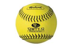 Markwort Weighted Yellow Leather Softball for Building Throwing Arm Strenght (12WTY)