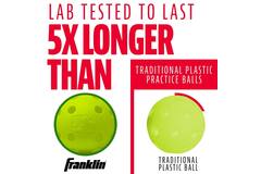Franklin MLB Indestruct-A-Ball Durable Softball Wiffle Ball Yellow (4 Pack)