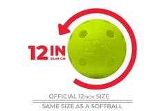 Franklin MLB Indestruct-A-Ball Durable Softball Wiffle Ball Yellow (4 Pack)