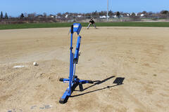 Louisville Slugger L60111 Blue Flame | Coil Spring Operated Multi-Sport Pitching Machine
