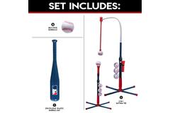 Franklin MLB Youth 2IN1 Grow-With-Me Batting Tee | Baseball Adjustable Batting Tee Trainer