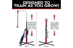 Franklin MLB Youth 2IN1 Grow-With-Me Batting Tee | Baseball Adjustable Batting Tee Trainer