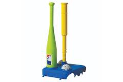 Franklin MLB Youth Fold Away Batting Tee | Baseball Adjustable Hitting Trainer 