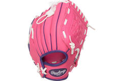 Rawlings PL91PP Tee Ball Baseball Glove w/Ball | Pink Purple 9 Inch Left Hand Model