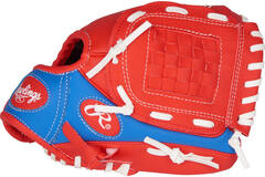 Rawlings PL91SR Tee Ball Baseball Glove w/Ball | Scarlet Royal 9 Inch Left Hand Model