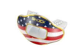 Shock Doctor Max Air Flow Lip Guard Stars & Stripes/Gold - Forelle American Sports Equipment