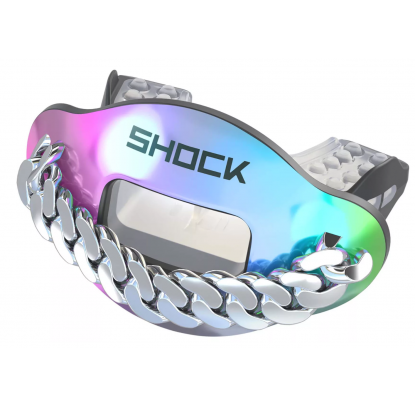 Shock Doctor Max Air Flow Lip Guard 3D Iridesc. Chain Silver - Forelle American Sports Equipment