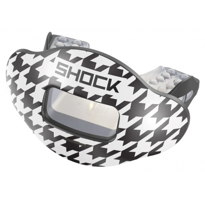 Shock Doctor Max Air Flow Lip Guard Print Black/White Hounds - Forelle American Sports Equipment
