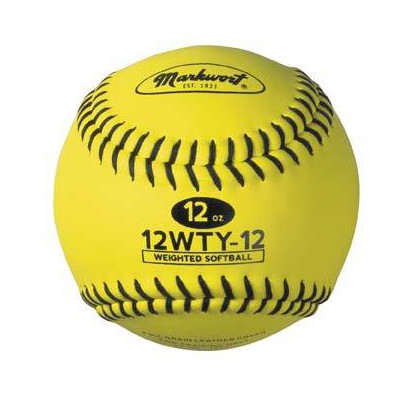 Markwort Weighted Yellow Leather Softball (12WTY) - Forelle American Sports Equipment