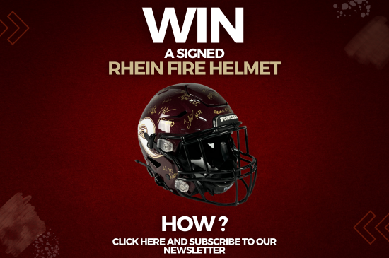 WIN a SIGNED Rhein Fire helmet! - Forelle American Sports Equipment